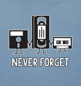 Never Forget Mens Cassette Tape VHS Gamer Old School Mens Very Funny T Shirt